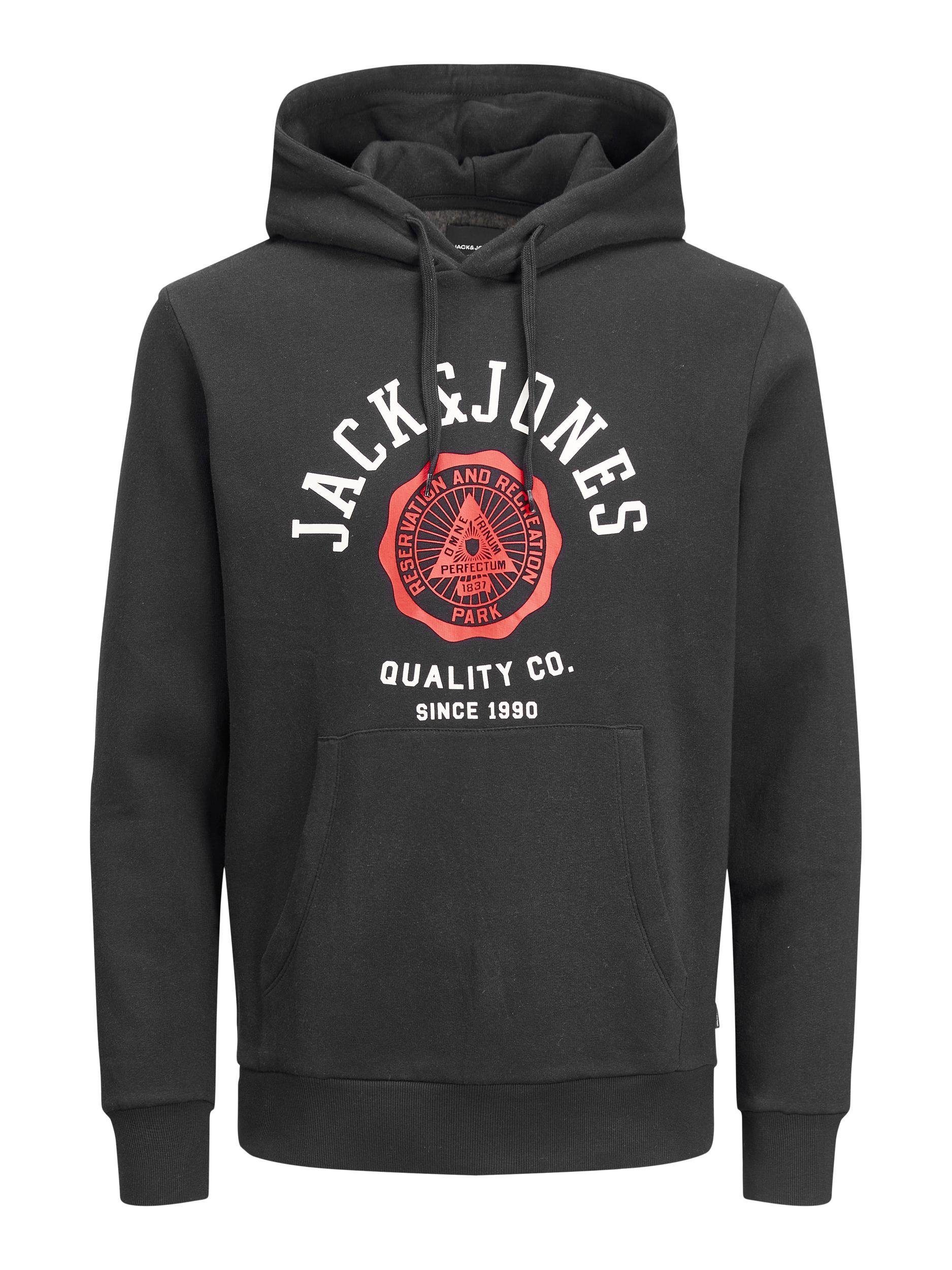 Jack & Jones Hoodie Kapuzensweatshirt Logo Hoody mit Kapuze (1-tlg) black