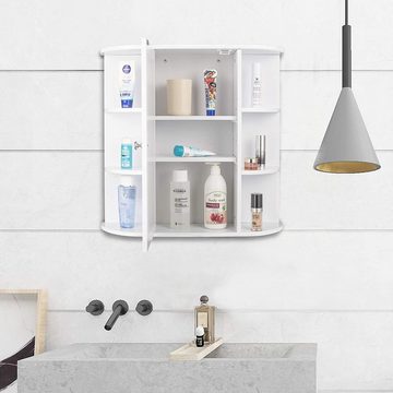 EUGAD Badezimmerspiegelschrank (1-St) Hängeschrank mit Ablage aus Holz weiß