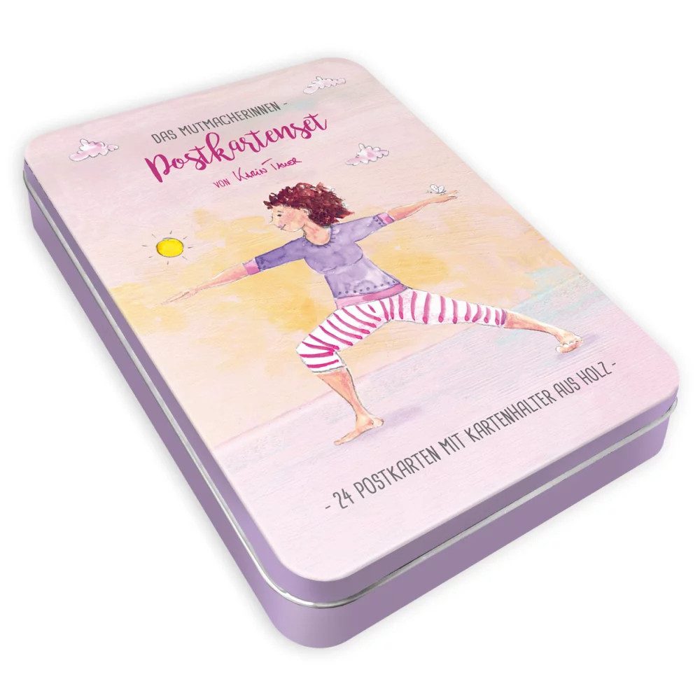 Grätz Verlag Grußkarten Motivationskarten mit Kartenhalter aus Holz, Mit Holzständer