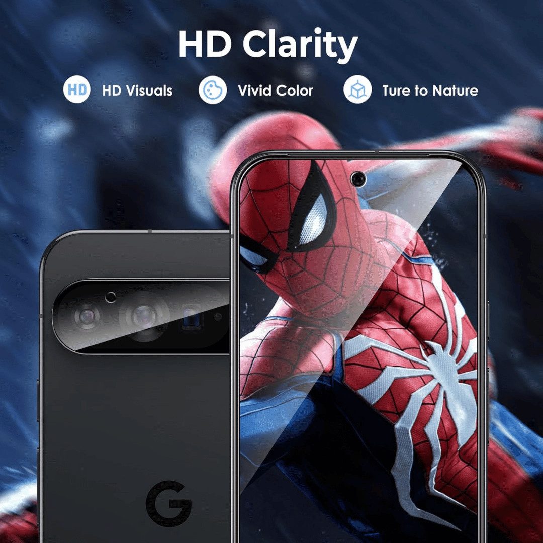SmartUP Displayschutzglas 2X Schutzglas für Google Pixel 9 Pro Panzerfolie Display Kamera Full für Für Google Pixel 9 Pro, kompletter Rundumschutz