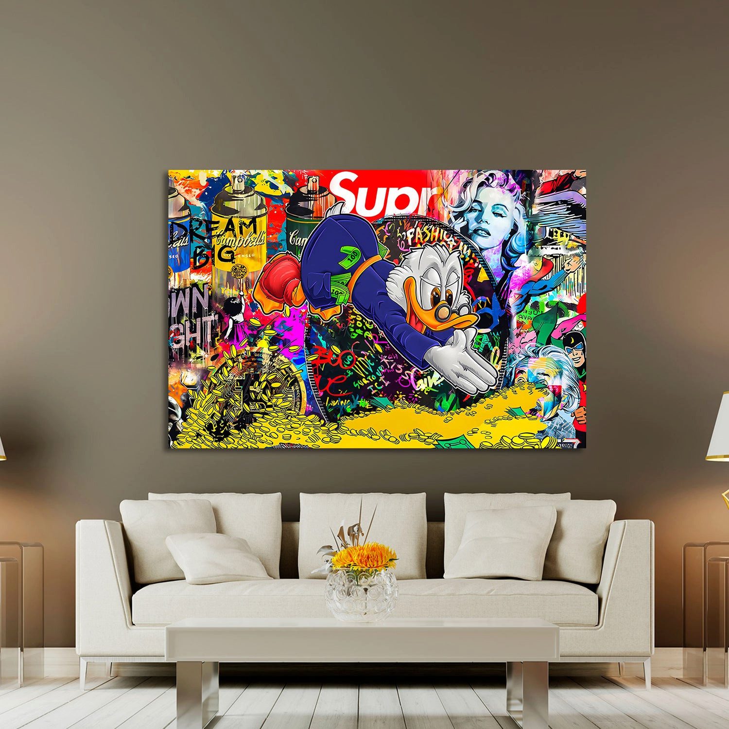 Artedinoi Leinwandbild Duck Pop Art Graffiti günstig online kaufen