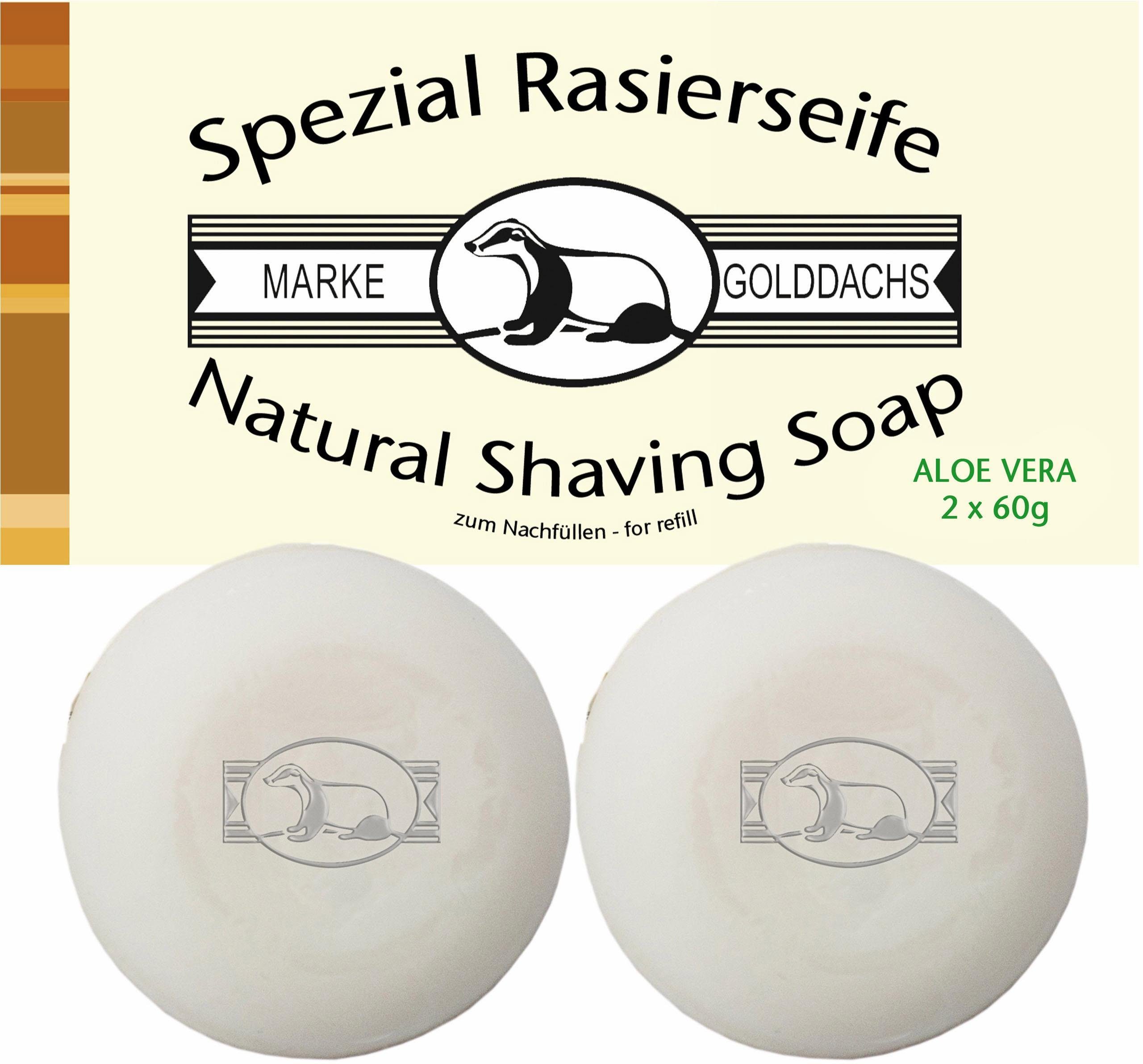 Golddachs Rasierseife Aloe Vera, 2-tlg., Zum Nachfüllen