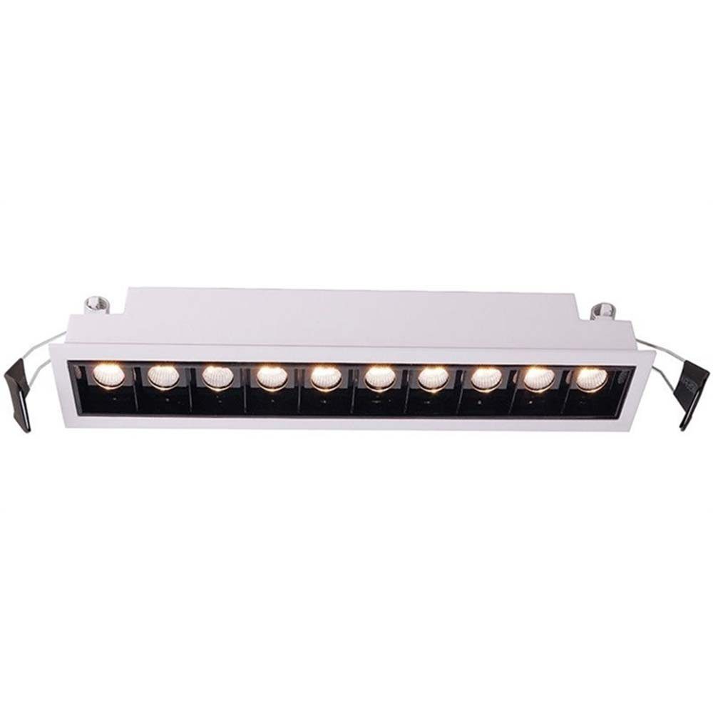 Licht-Trend Einbauleuchte LED Raster-Einbaulampe Line 1545lm10x2W Warmweiß Weiß, Schwarz, Warmweiß