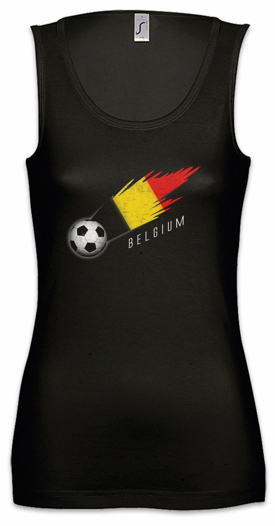 Urban Backwoods Tanktop Belgium Football Comet I Ärmelloses Damen T-Shirt Belgien Belgisch Belgian Fußball Fahne Fussball