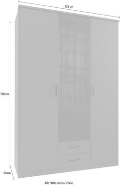 Wimex Drehtürenschrank Soest mit Farbglas-Tür, wahlweise 135 oder 180cm breit