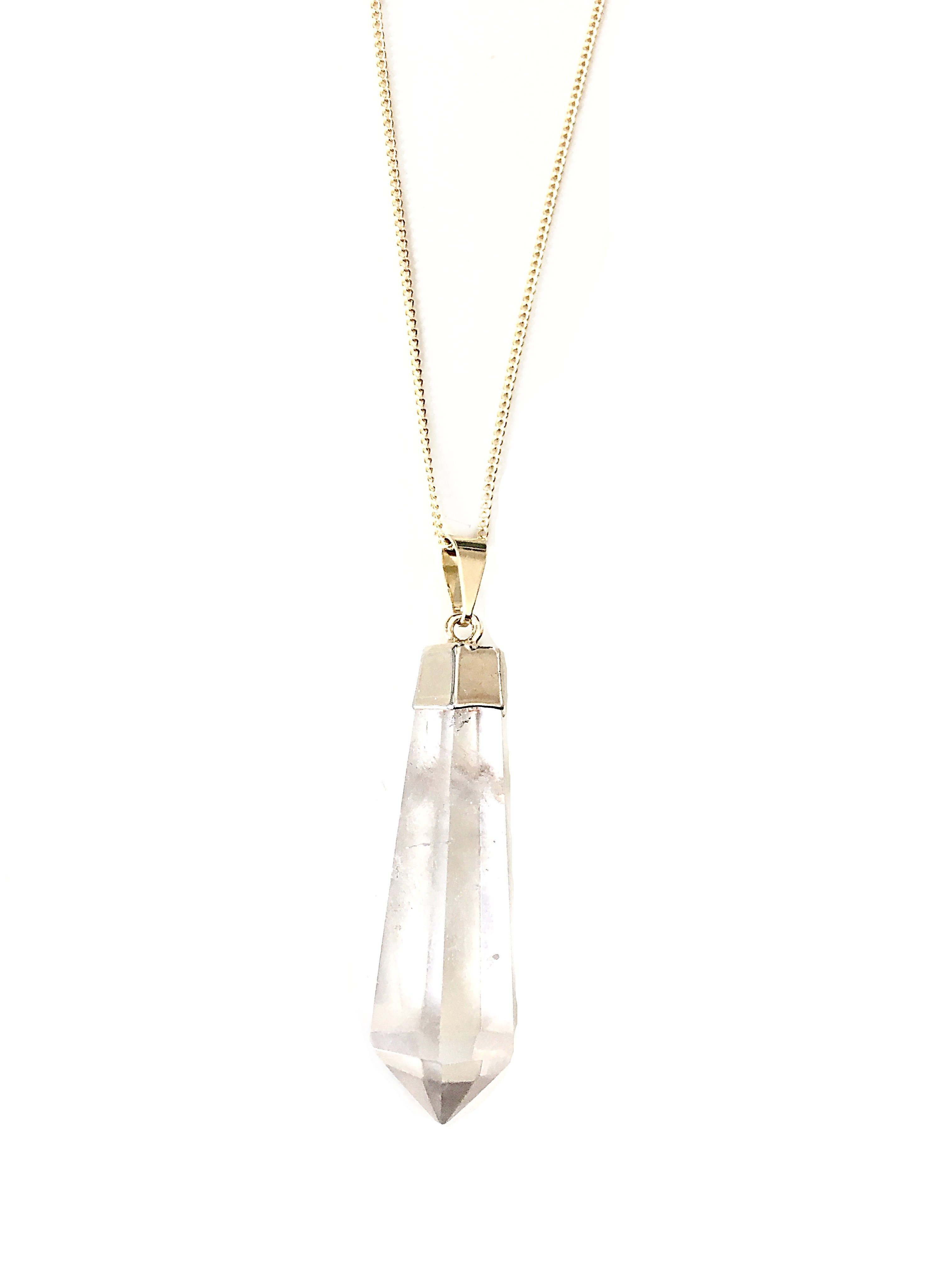 Crystal and Sage Jewelry Kette mit Anhänger Bergkristall Kristallkette verg günstig online kaufen