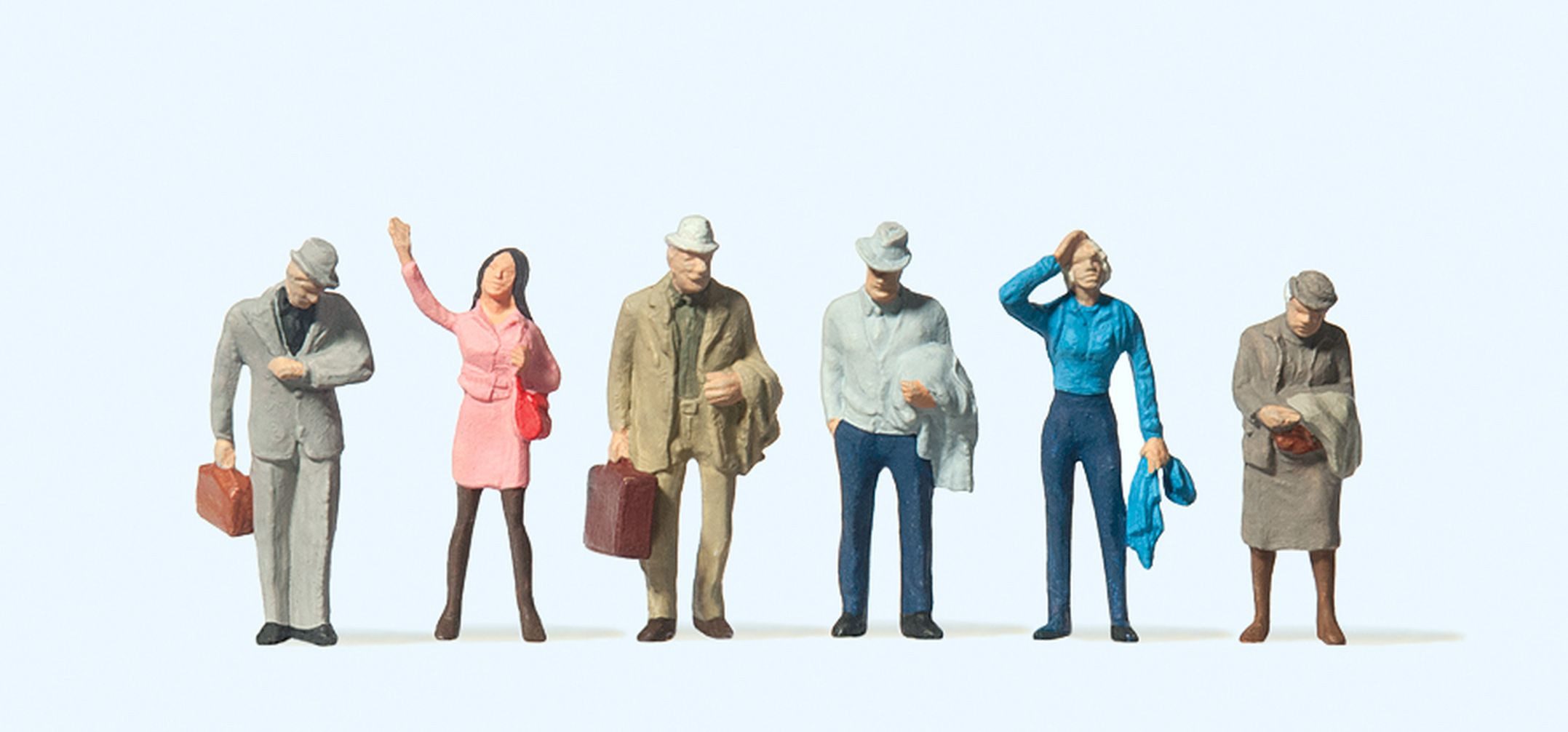 Preiser Sammelfigur Wartende Reisende PRE14088, Made in Europe