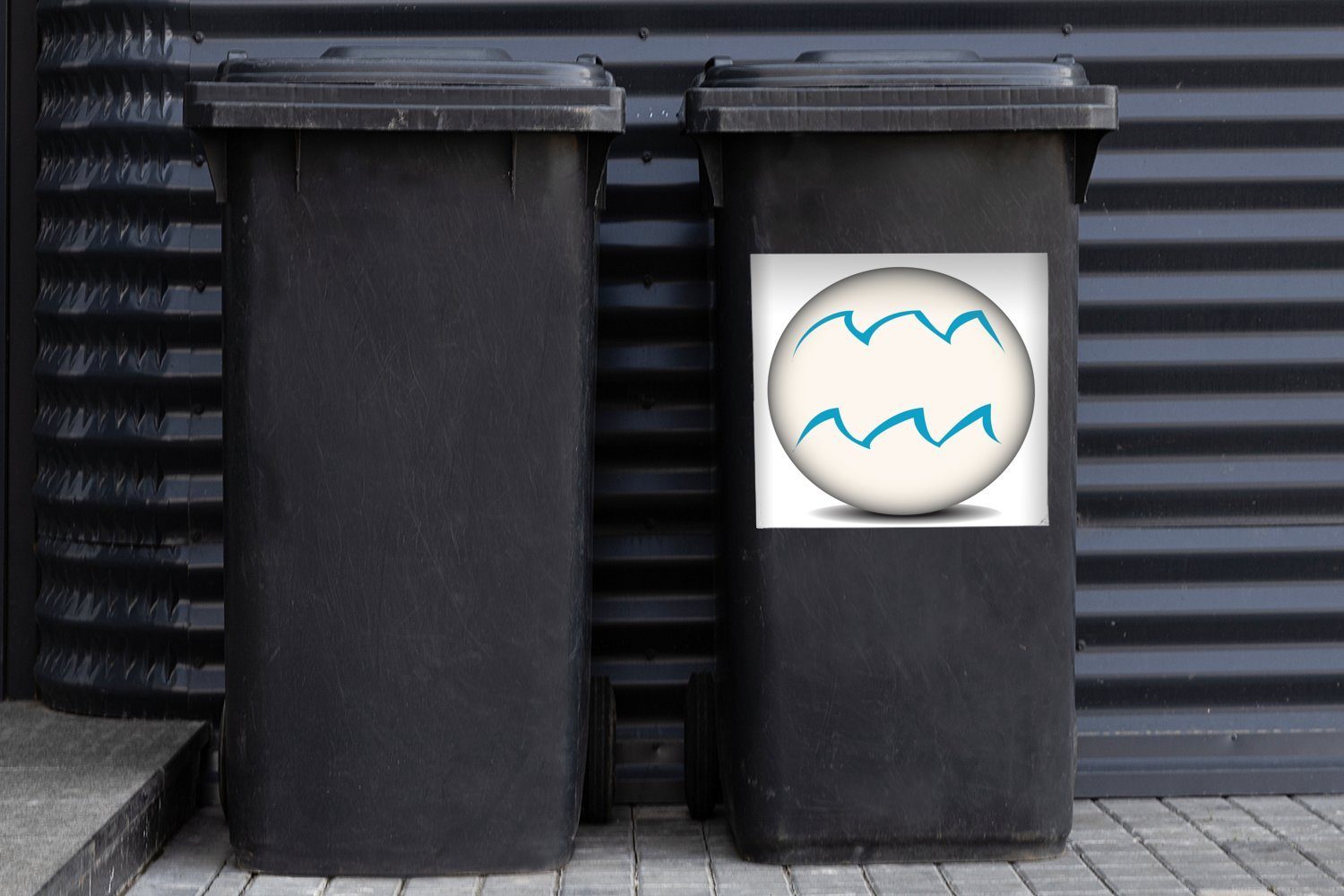 Wandsticker St), des Sticker, Abfalbehälter Illustration MuchoWow Mülleimer-aufkleber, Eine Sternbilds Container, Mülltonne, Aquarius (1