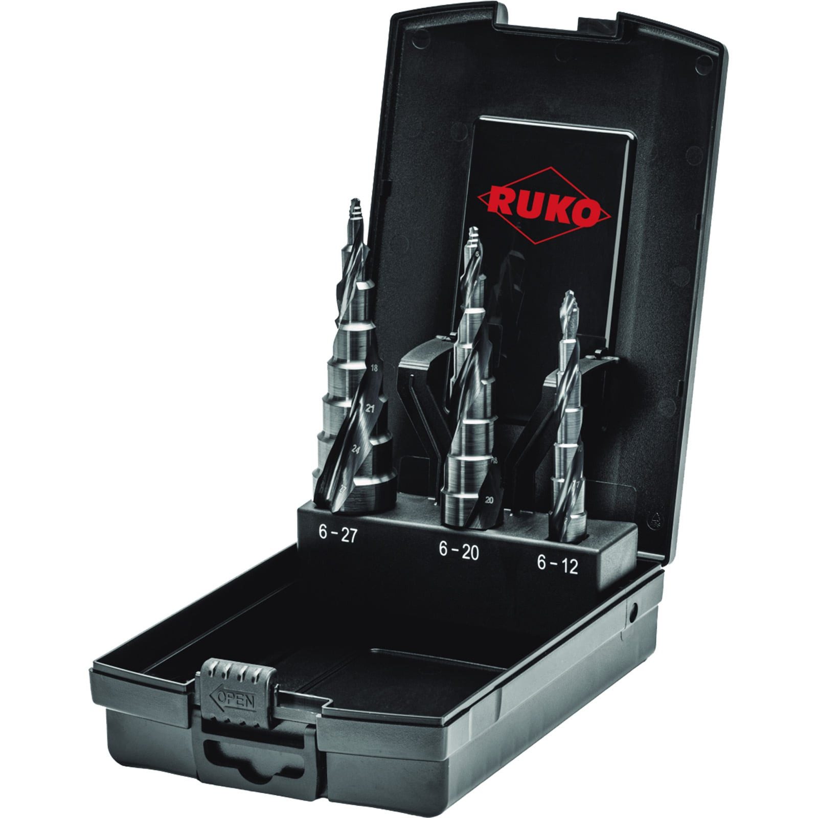 Ruko Stufenbohrer RUKO ULTIMATECUT Multidrill-Satz HSS RUnaTEC mit FLOWSTEP® Spitze - 3-