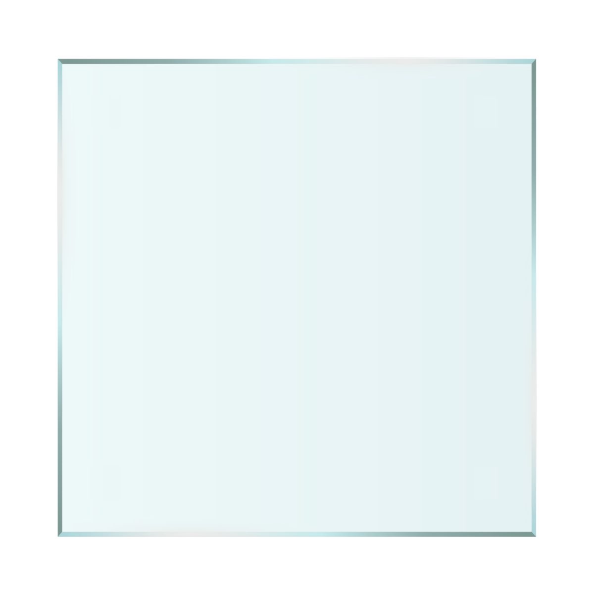 HOOZ Tischplatte Glasplatte 70x80x0,6 cm mit Facettenschliff - Klarglas, quadratisch