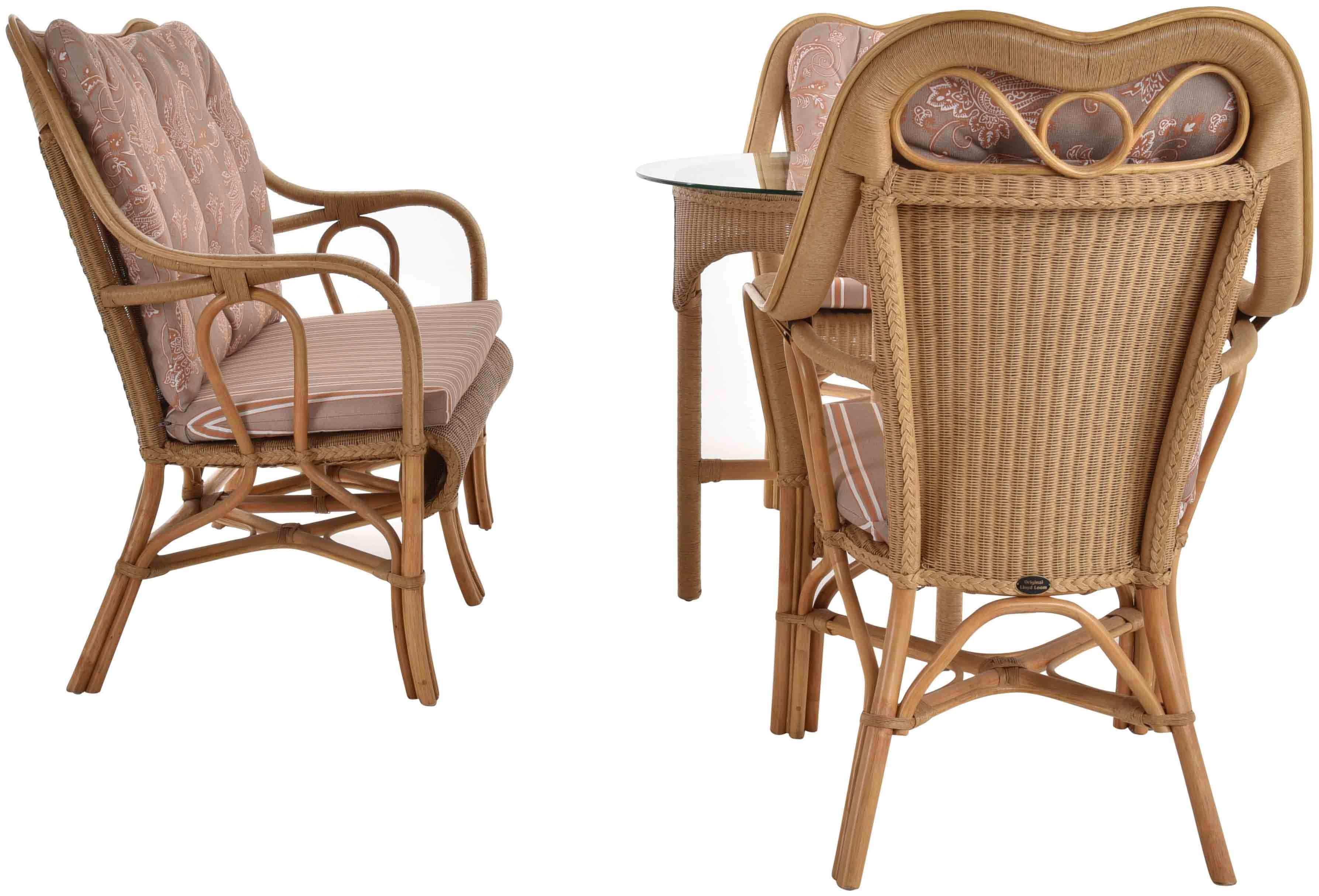 Krines Home Sitzgruppe Loom Wintergartenset Harrison Garnitur Loomset (Honig, 4-teilig), Wintergarten Natur