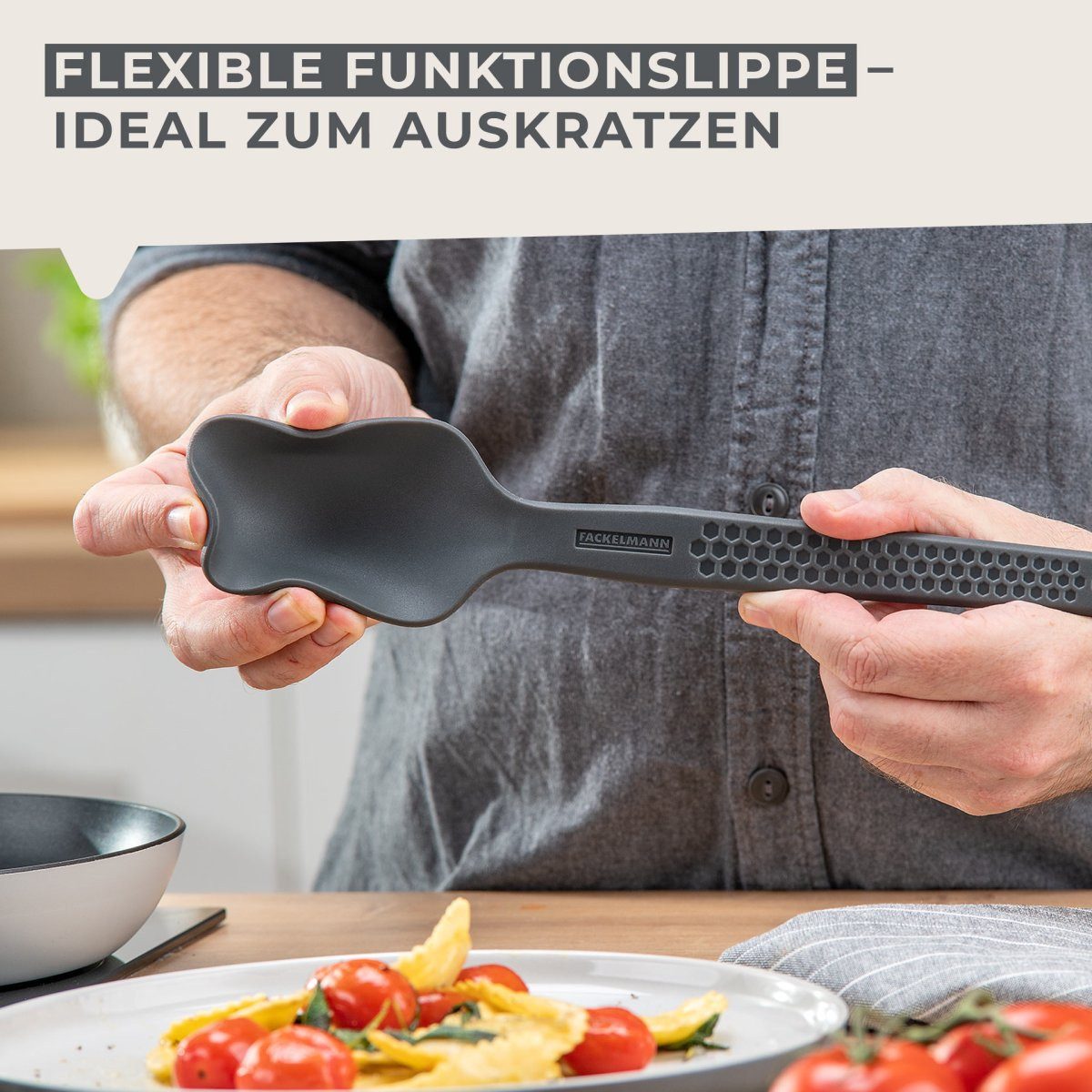 FACKELMANN Servierlöffel Servierlöffel, Küchenhelfer, Kochlöffel, Silikonlöffel, Pfannenlöffel
