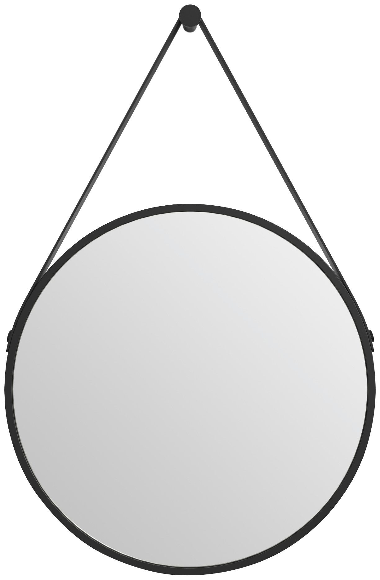 Talos Badspiegel Black Style, Durchmesser: 50 cm, mattschwarz lackiert | Badspiegel