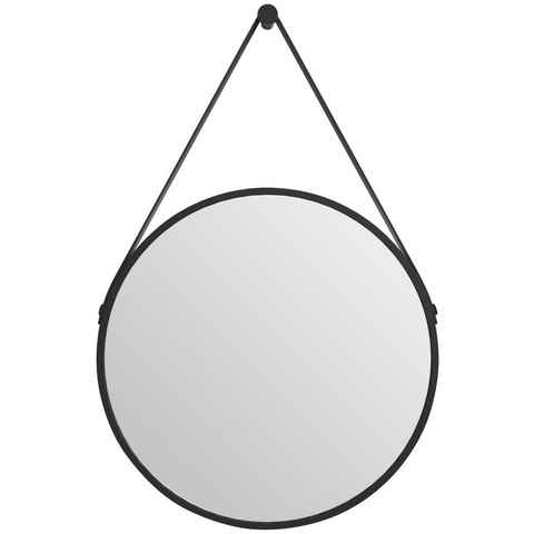 Talos Badspiegel Black Style, Durchmesser: 50 cm, mattschwarz lackiert