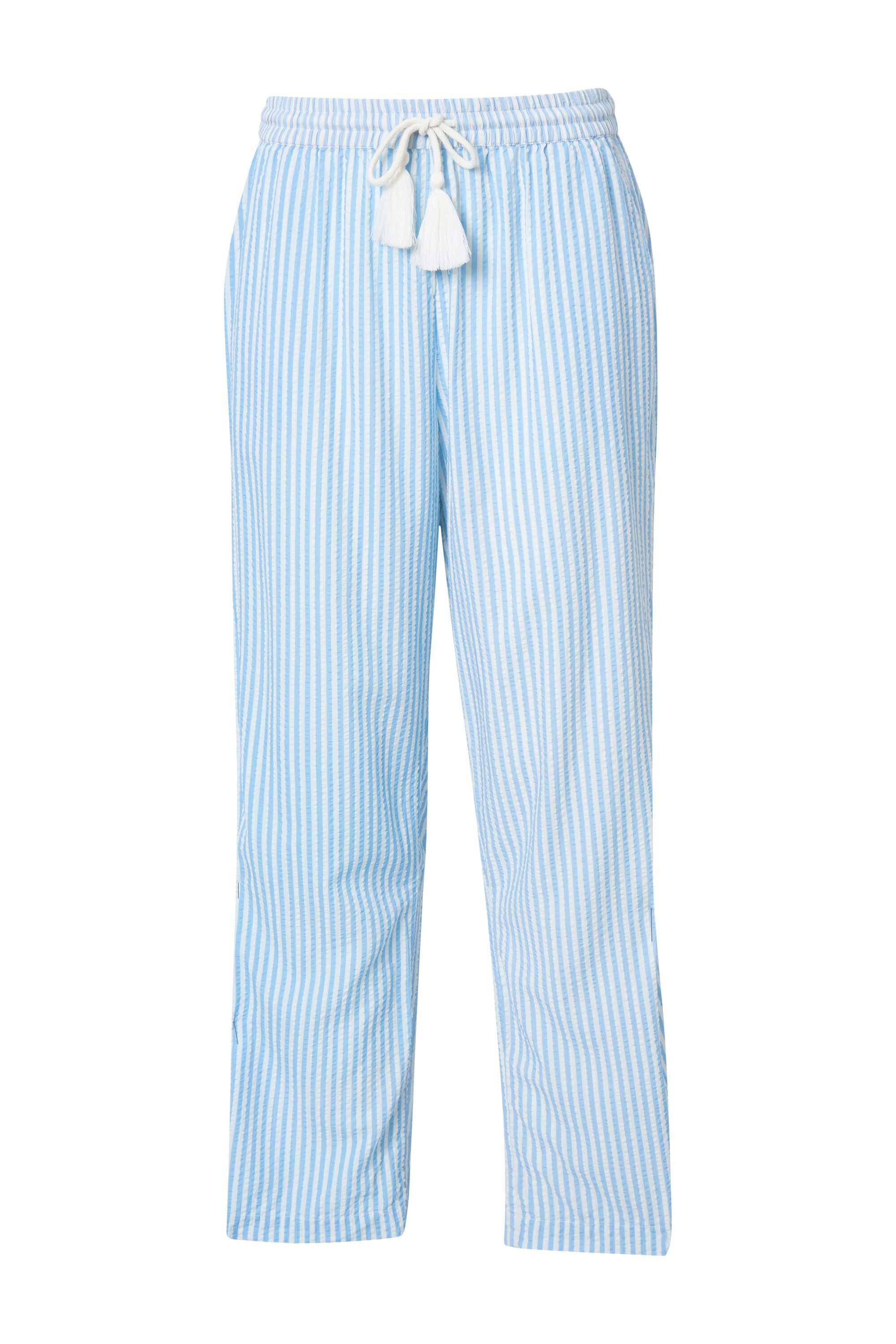 Ulla Popken Schlupfhose Streifenhose Rose Seersucker weites Bein günstig online kaufen