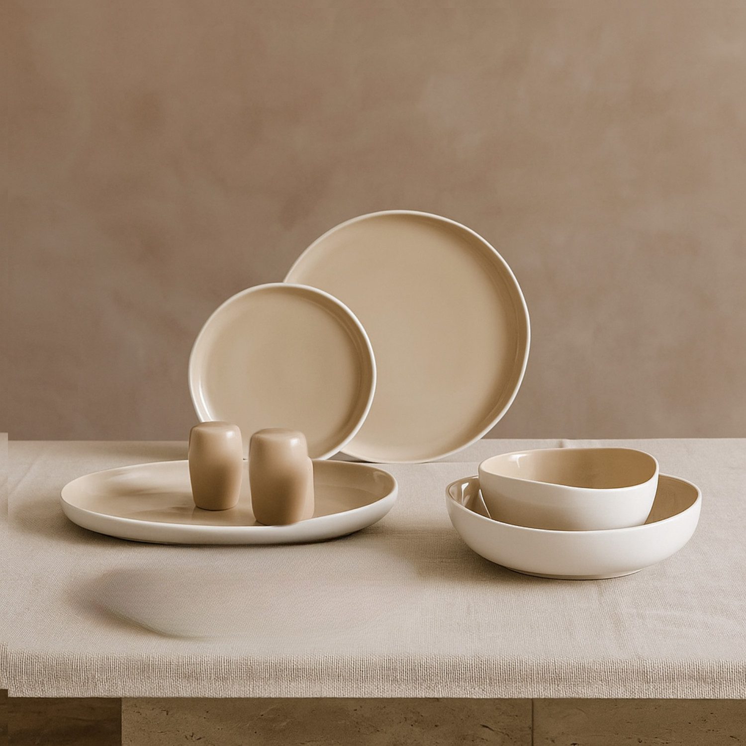 Bricard Geschirr-Set Colmar Tafelgeschirr, Porzellan, spülmaschinenfest, 27-tlg., 6 Personen, mikrowellengeeingnet, Porzellan