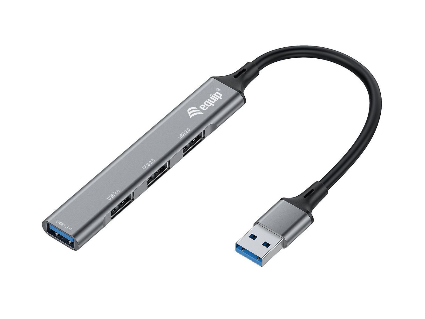 DIGITAL DATA EQUIP USB-Hub 4-Port 2.0 ->1x3.0/3x2.0 0.15m o.Netzteil gr Netzwerk-Switch