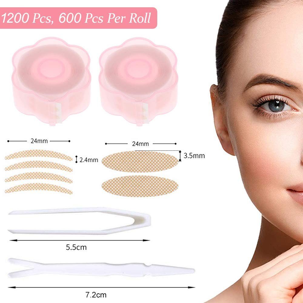 MORRENT Augenbinde 1200 Stück Schlupflid Tapes – Unsichtbar, Wasserdicht, hochmatriel