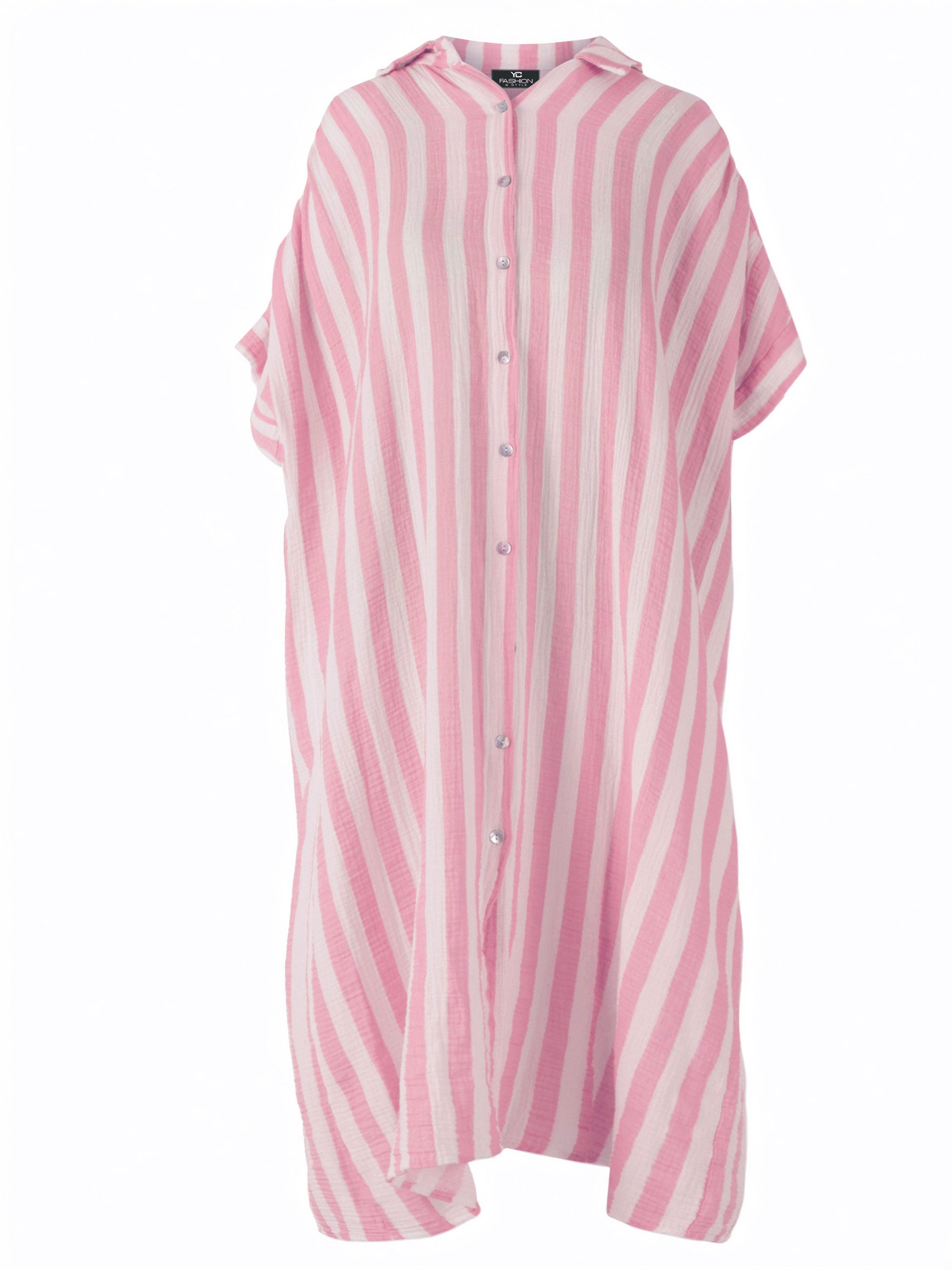 YC Fashion & Style Longbluse Hemdblusenkleid günstig online kaufen