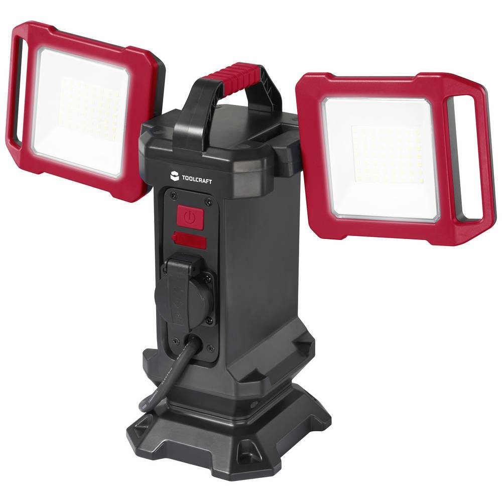 TOOLCRAFT Точечные светильники LED-Baustrahler 40 W, Leuchtenschirm einstellbar, Mit Schalter, Mit USB-Anschluss, Mit Trage