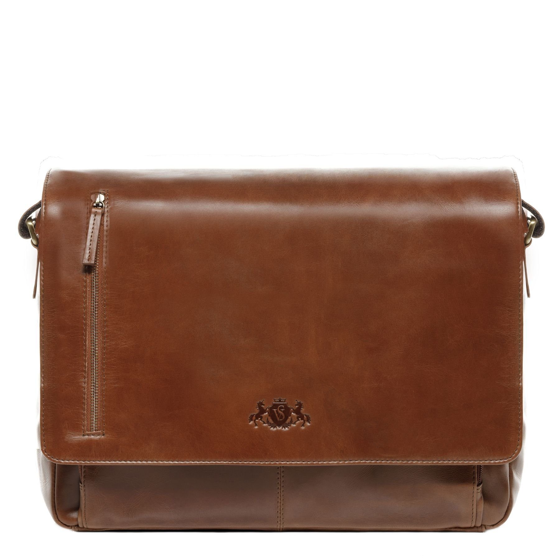 SID & VAIN Laptoptasche echt Leder Aktentasche 15 Zoll Laptop-Hülle braun, Laptoptasche 15 Zoll, Aktentasche Echtleder Damen Herren hellbraun