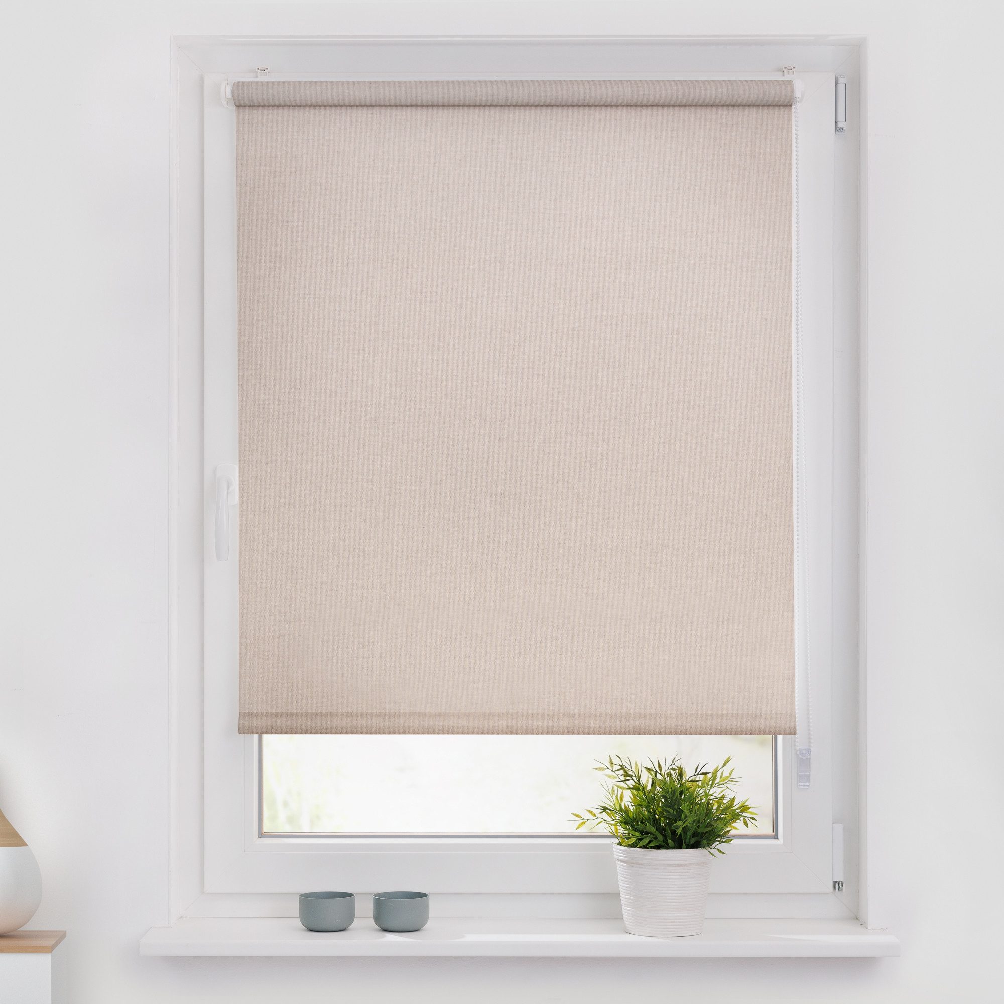 Rollo Tageslicht-Rollo Struktur, ohne Bohren, Klemmfix, Roomy, Klemmbar, Klemmbar