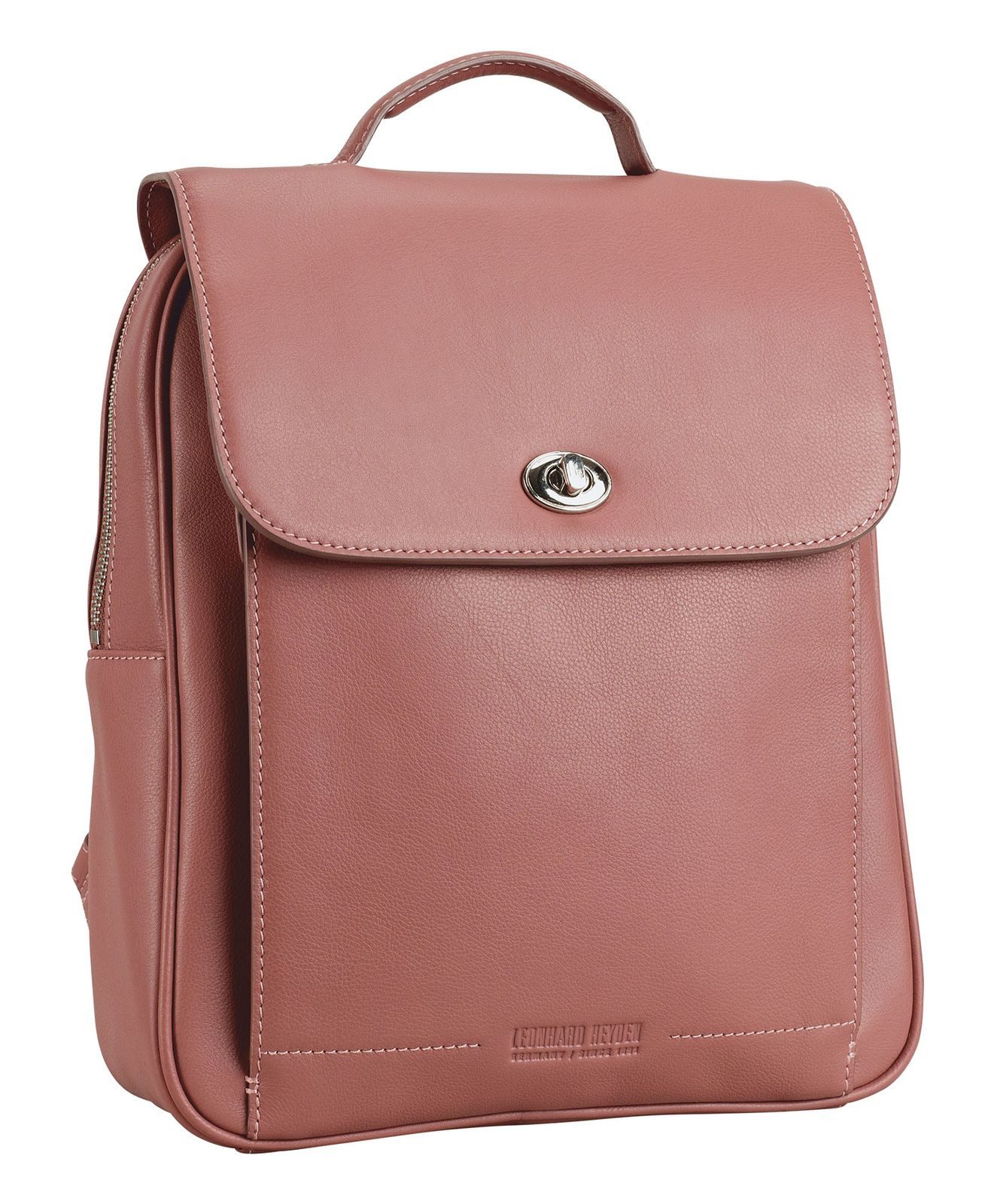 Leonhard Heyden Rucksack City Rucksack 7412 (Set, 2-tlg), aus echtem Rindsleder