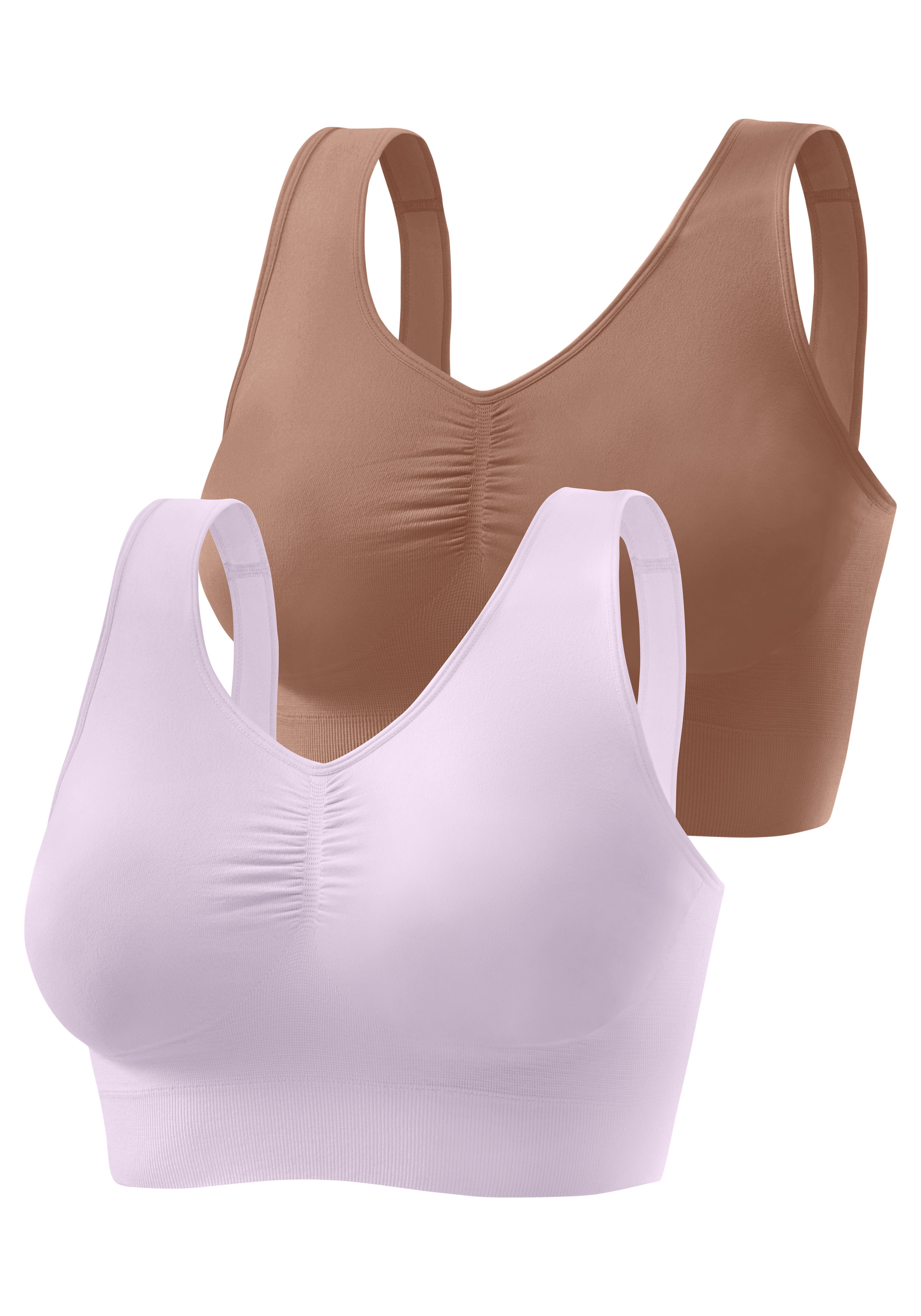 Nuance by Lascana Bralette-BH, BH ohne Bügel, Bustier (Packung, 2-tlg) SEAMLESS, angenehm weich, bequemer BH – Bild 2 von 5