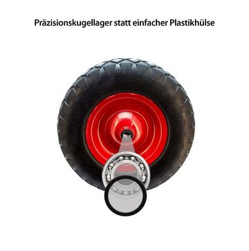 LABT Schubkarren-Rad Schubkarrenrad Vollgummi Rad pannensicher Schubkarrenreifen Kugellager