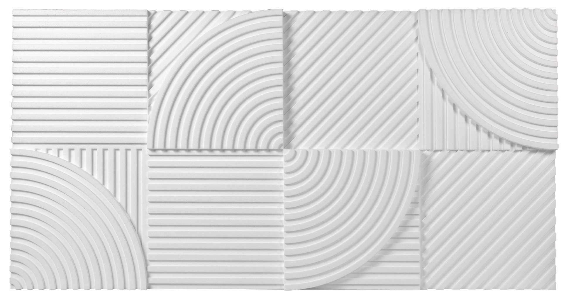 marbet design Wanddekoobjekt PD-4 Wärmedämmung weiß (3D Wandplatte Deko) Paneele Wandpaneel Wandverkleidung Wandpaneele Wand 96x48x3cm 0,46m) Akustik Platte, Styropor (1