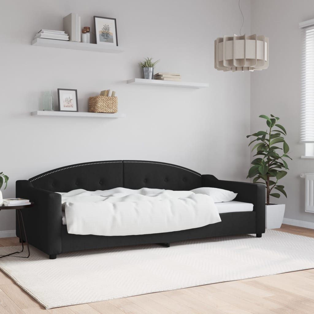 vidaXL Gästebett Tagesbett Schwarz 90x200 cm Stoff Gästebett Schlafsofa Sch günstig online kaufen