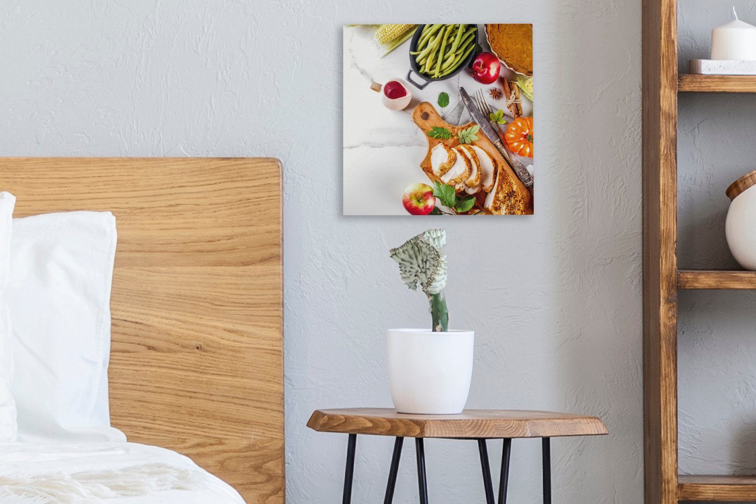 Kräuter, - - Bilder - Leinwandbild Küche Wohnzimmer Gemüse Fleisch St), Schlafzimmer (1 für OneMillionCanvasses® Leinwand
