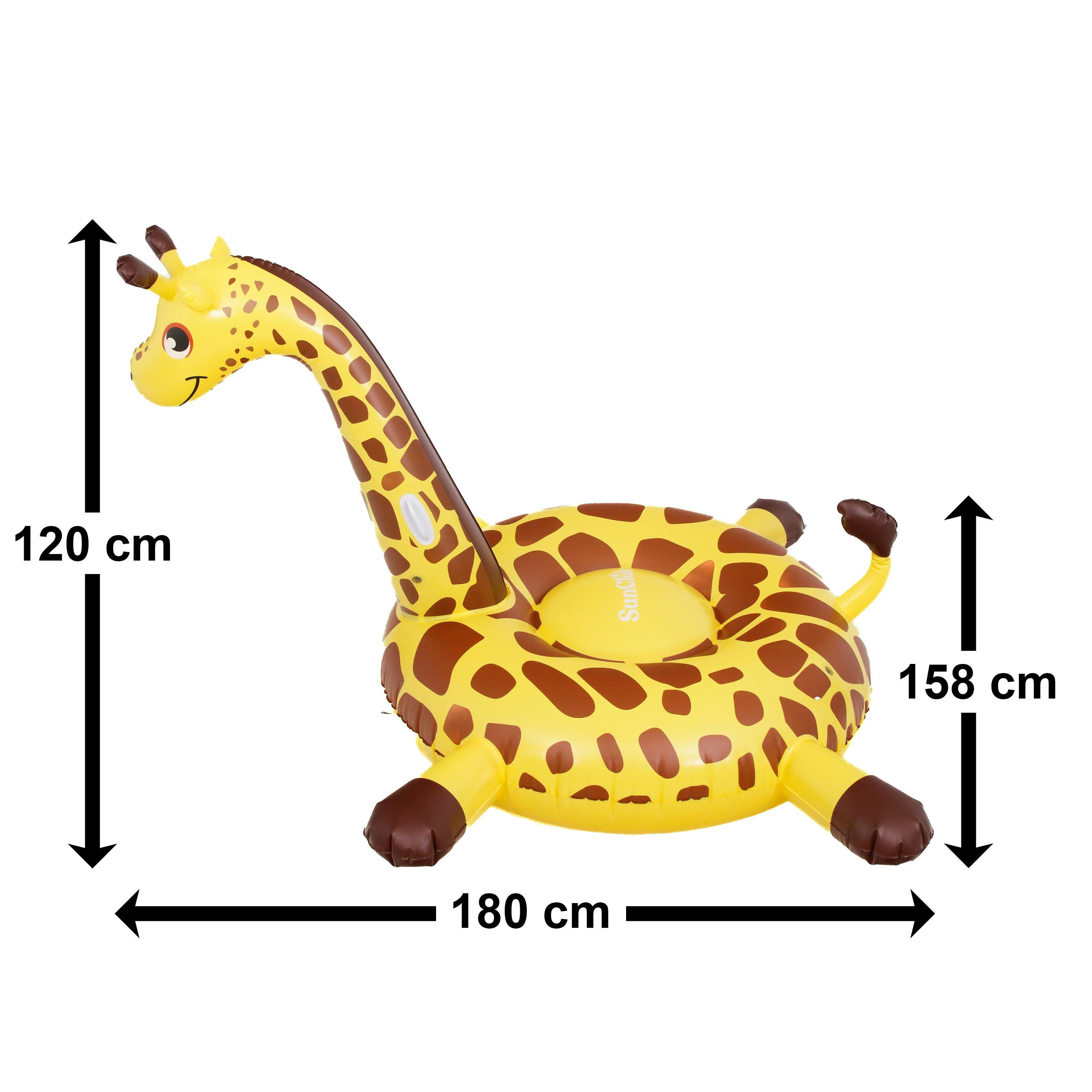 SunClub Schwimmtier Giraffe aufblasbar, 180x158x120 cm mit 2 Luftkammern