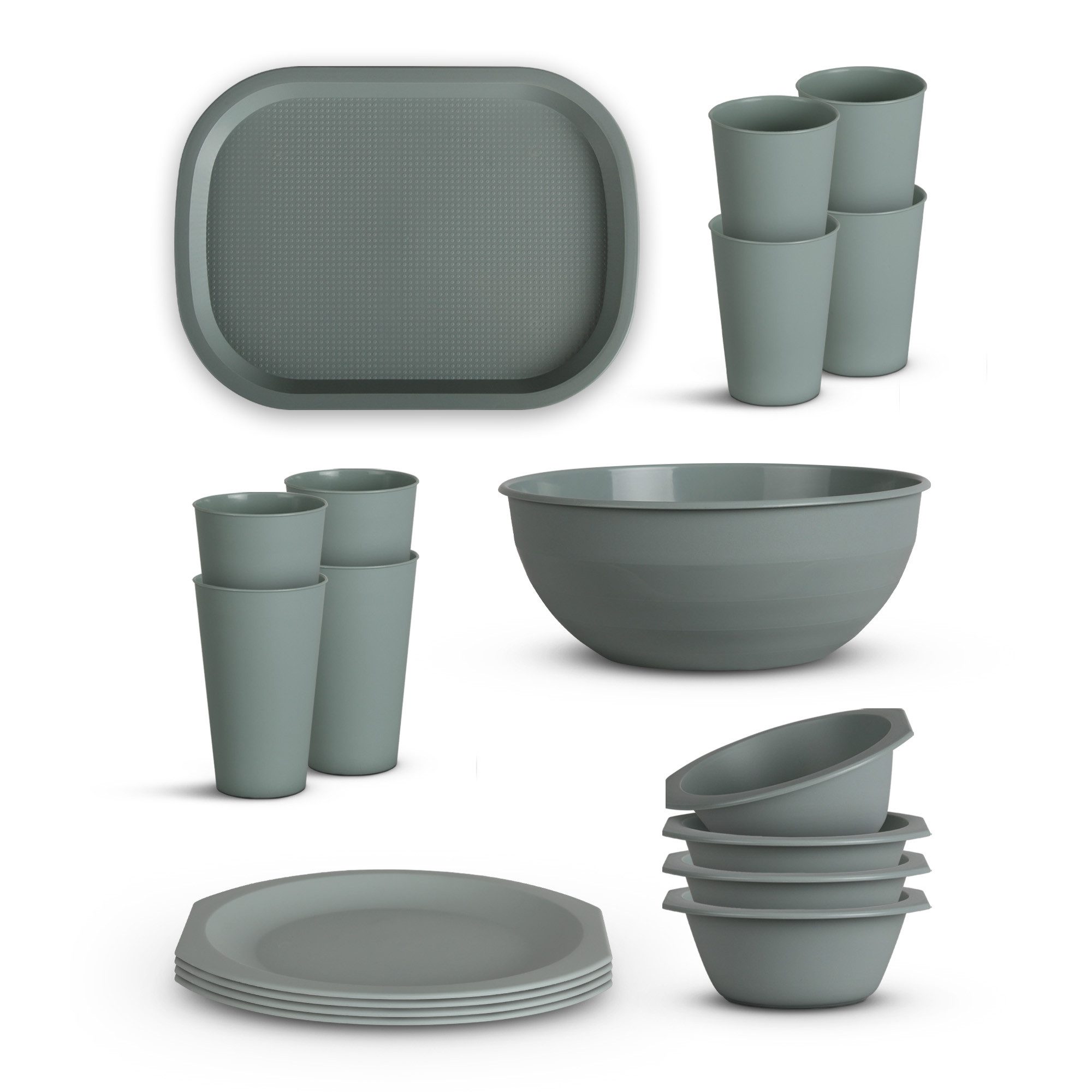 Frühstücks-Geschirrset Kunststoff-Mehrweg Set
