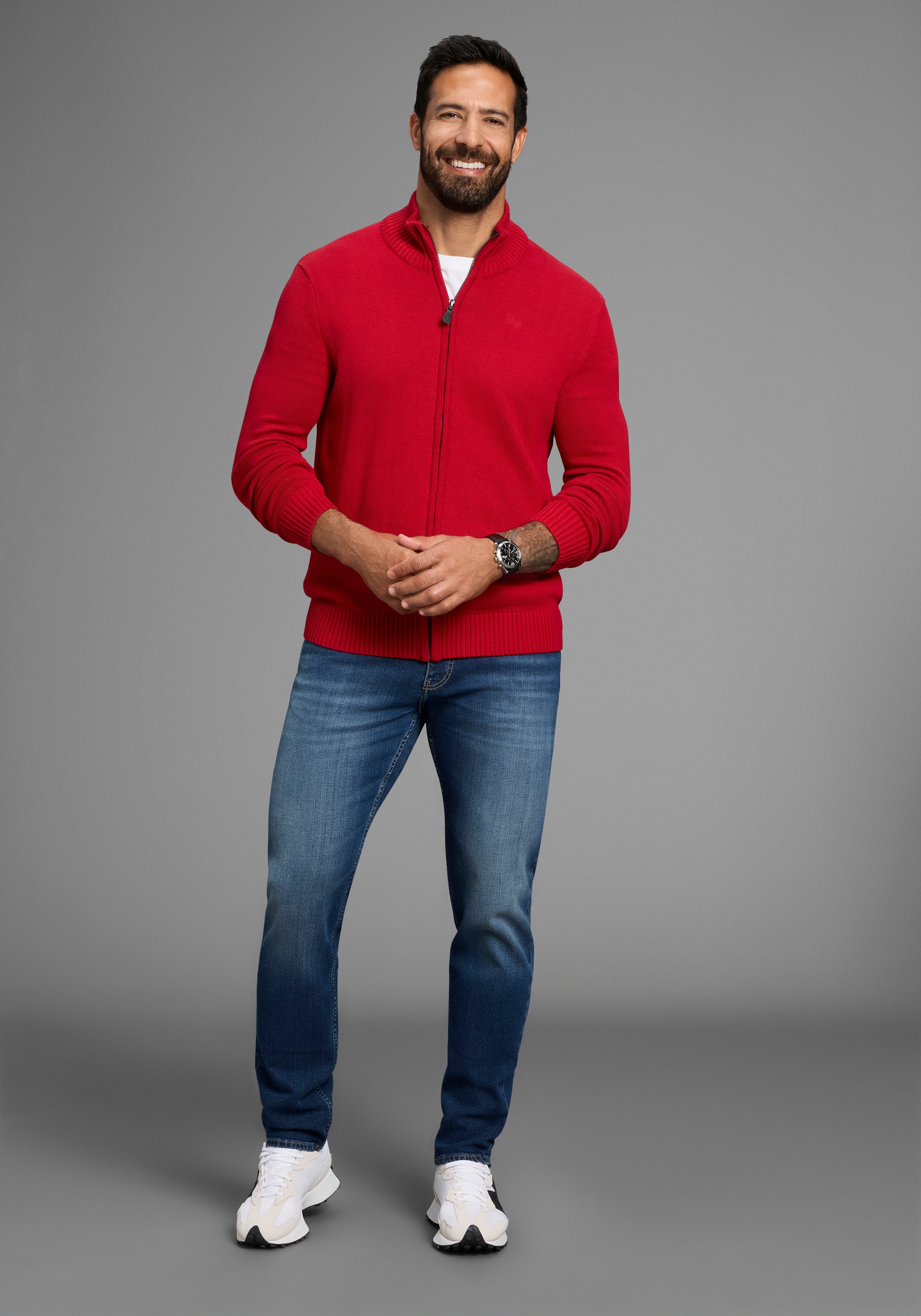 Man's World Strickjacke neue Farben! aus Baumwollmischung günstig online kaufen