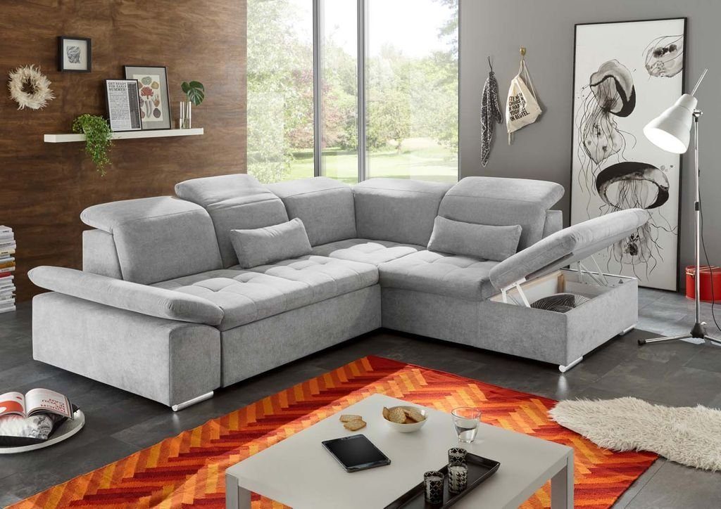 Couch Wayne Rot (Berry) Sofa EXCITING 276x240 Eckcouch DESIGN Ecksofa ED Ecksofa, cm