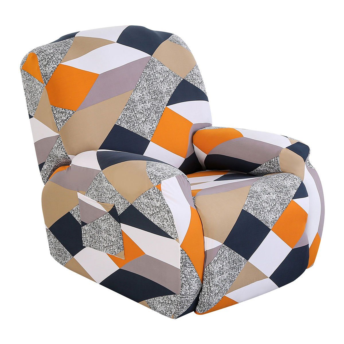 Deko, Elastisch Rosnek Elasthan,Bedruckter,Geometrische #5Orange Sofahusse Muster,Home