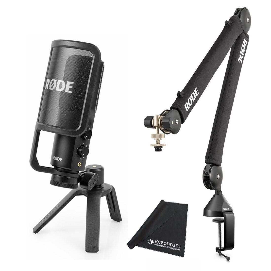 Mikrofon Rode NT-USB+ - Mikrofon mit PSA1+ - Gelenkarm und Tuch