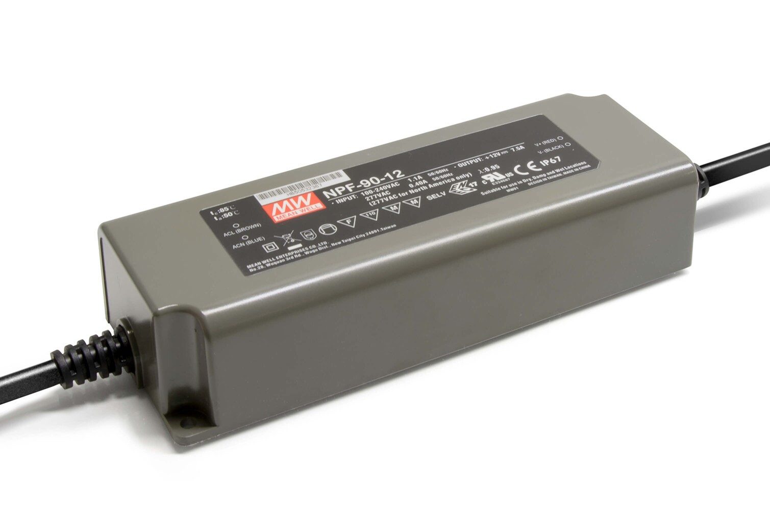 "NPF-90-12" 12V, Kunststoff, Einbau, 90W, wassergeschützt, IP67 LED Trafo