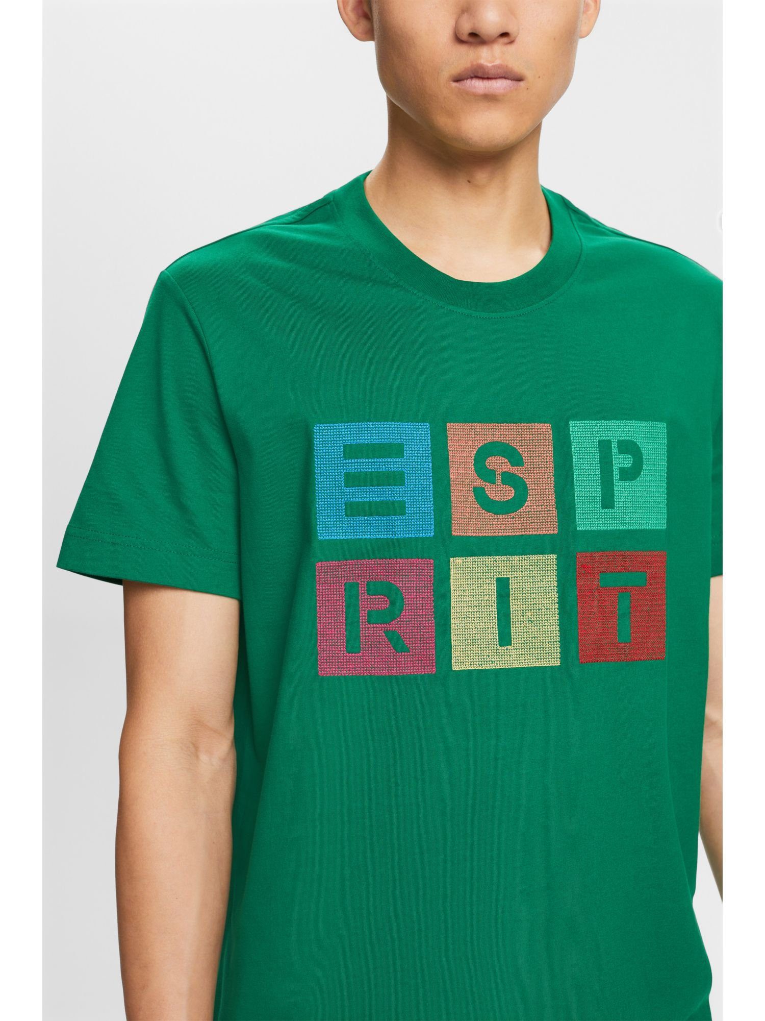 DARK Baumwoll-T-Shirt Logoprint T-Shirt (1-tlg) mit Esprit GREEN