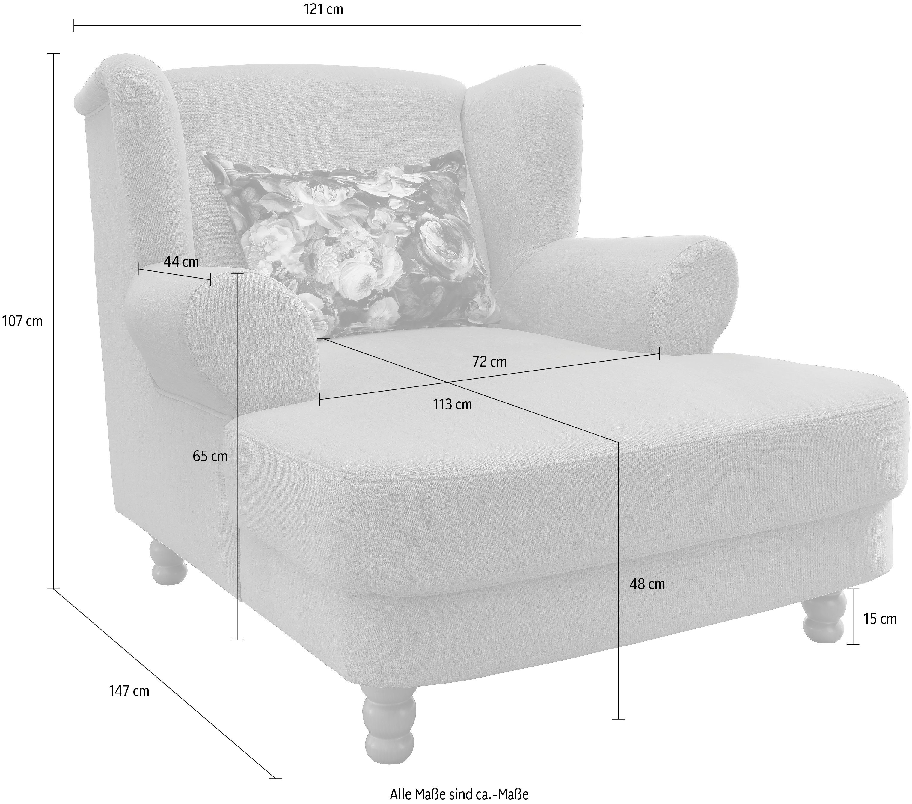 Home affaire Loveseat Tassilo Big Mega Ohrensessel, viel Platz und bequem, Breite 121cm – Bild 4 von 5