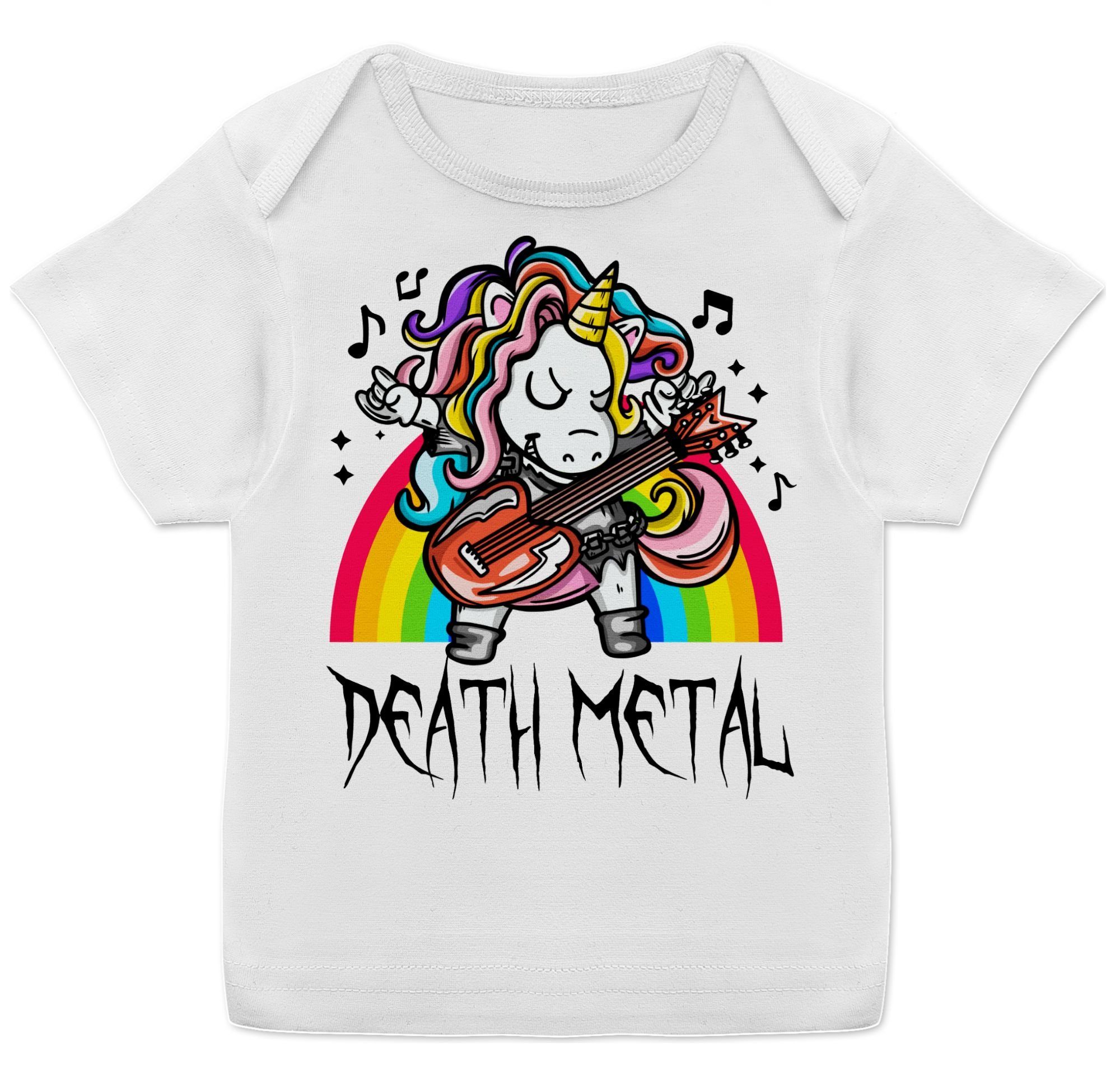 Kinder Jungen (Gr. 50 - 92) Shirtracer T-Shirt Death Metal Einhorn schwarz - Statement Sprüche Baby - Baby T-Shirt Spruch Sprüch