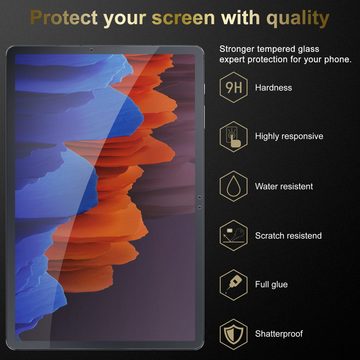 Cadorabo Schutzfolie Samsung Galaxy Tab S7 FE / S7 PLUS (12.4 Zoll), 3x Schutzglas Panzer Folie (Tempered) Display-Schutzglas mit 3D Touch