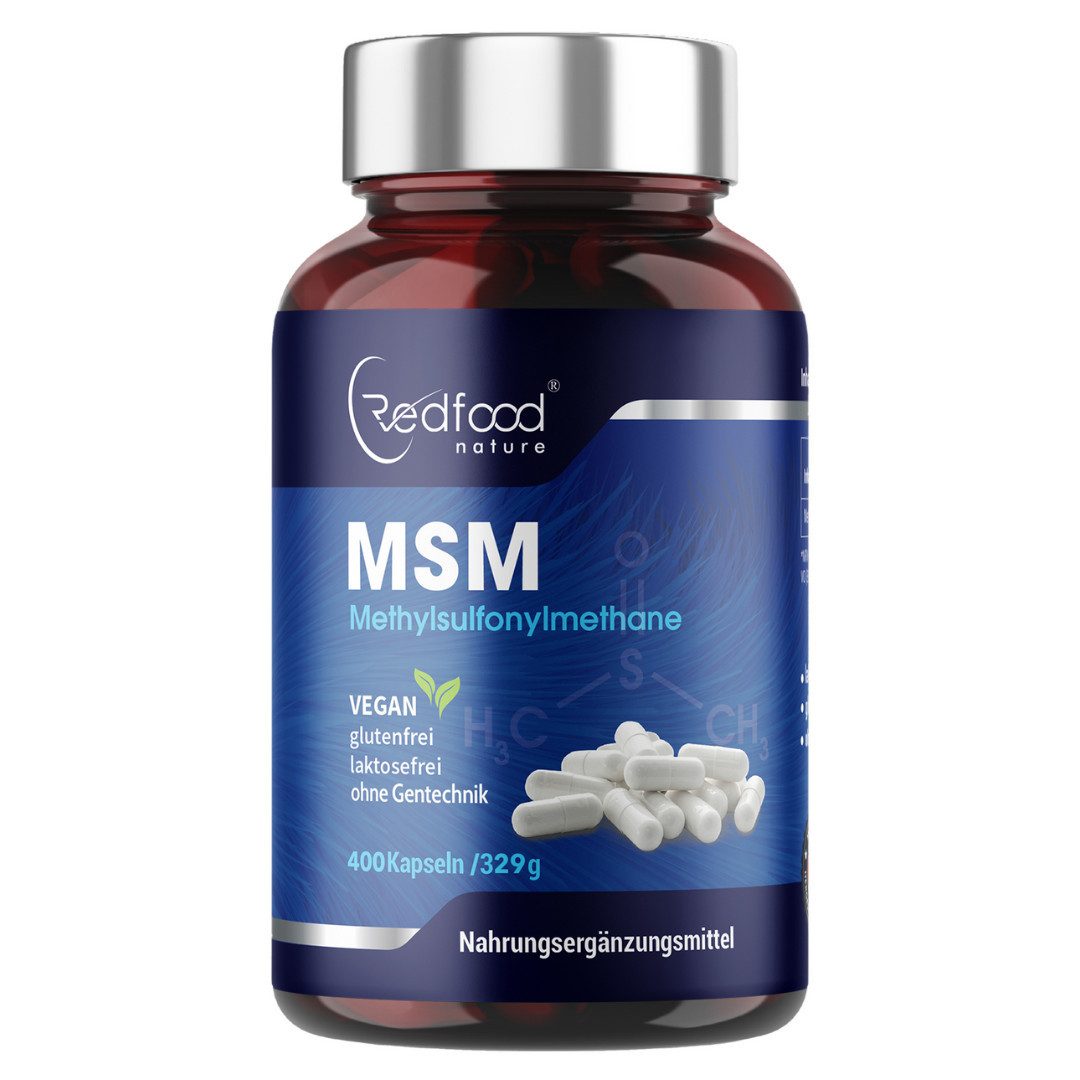 Redfood MSM Kapseln – Methylsulfonylmethan Kapseln, 1 er 400,00 St., 332 g