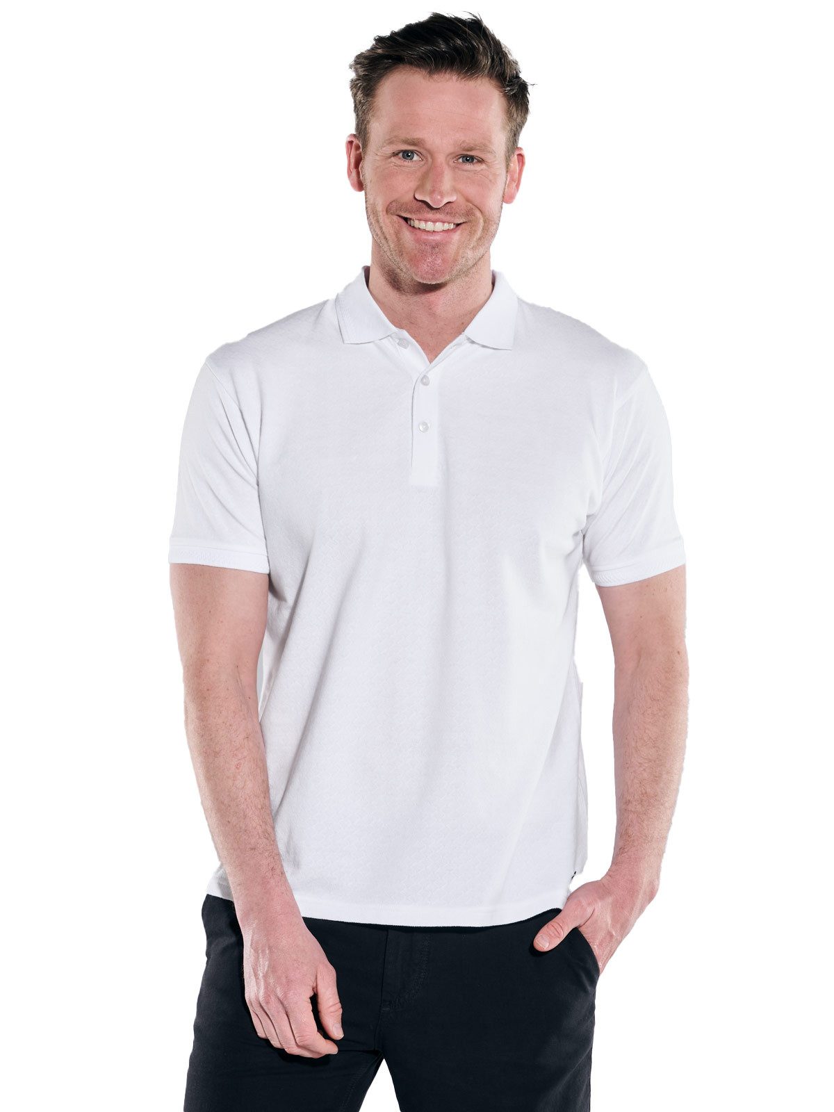 Poloshirt Herren Polo-Shirt uni, Reinweiss