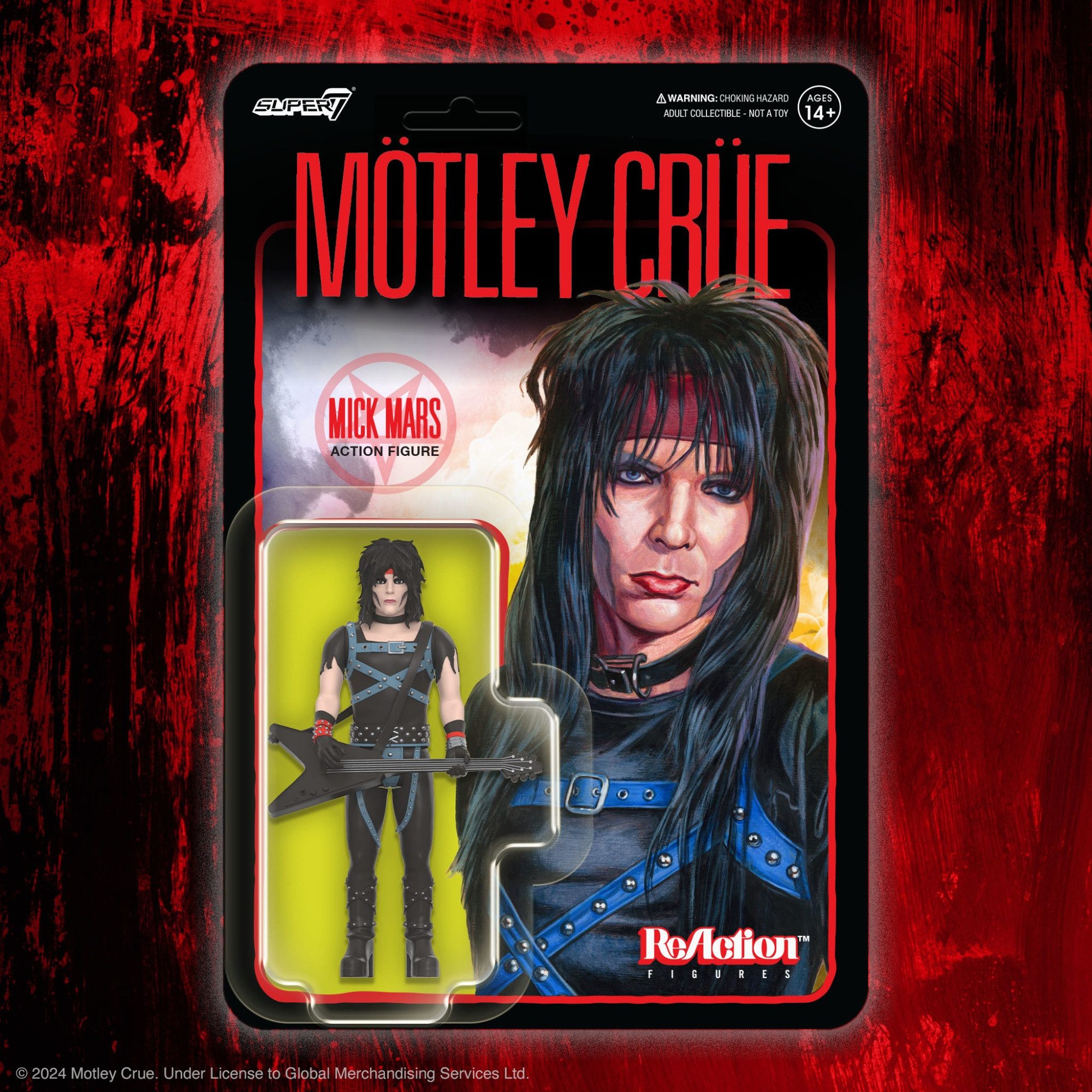 Super7 Actionfigur Mötley Crüe Shout at the Devil Mick Mars 3 3/4-Inch Reaction Actionfig