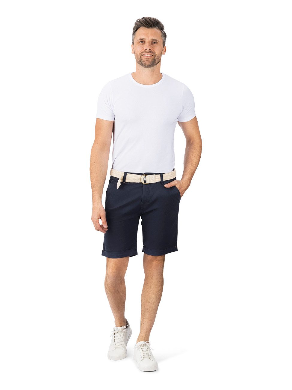 DENIMFY Chino Shorts Herren mit Gürtel Regular Fit DFLio günstig online kaufen