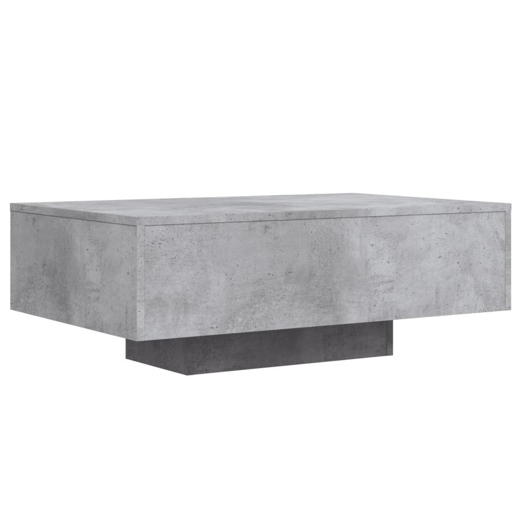 vidaXL Couchtisch 85 x 55 x 31 cm Couchtisch mit LED Leuchten Betongrau 85x55x31 cm