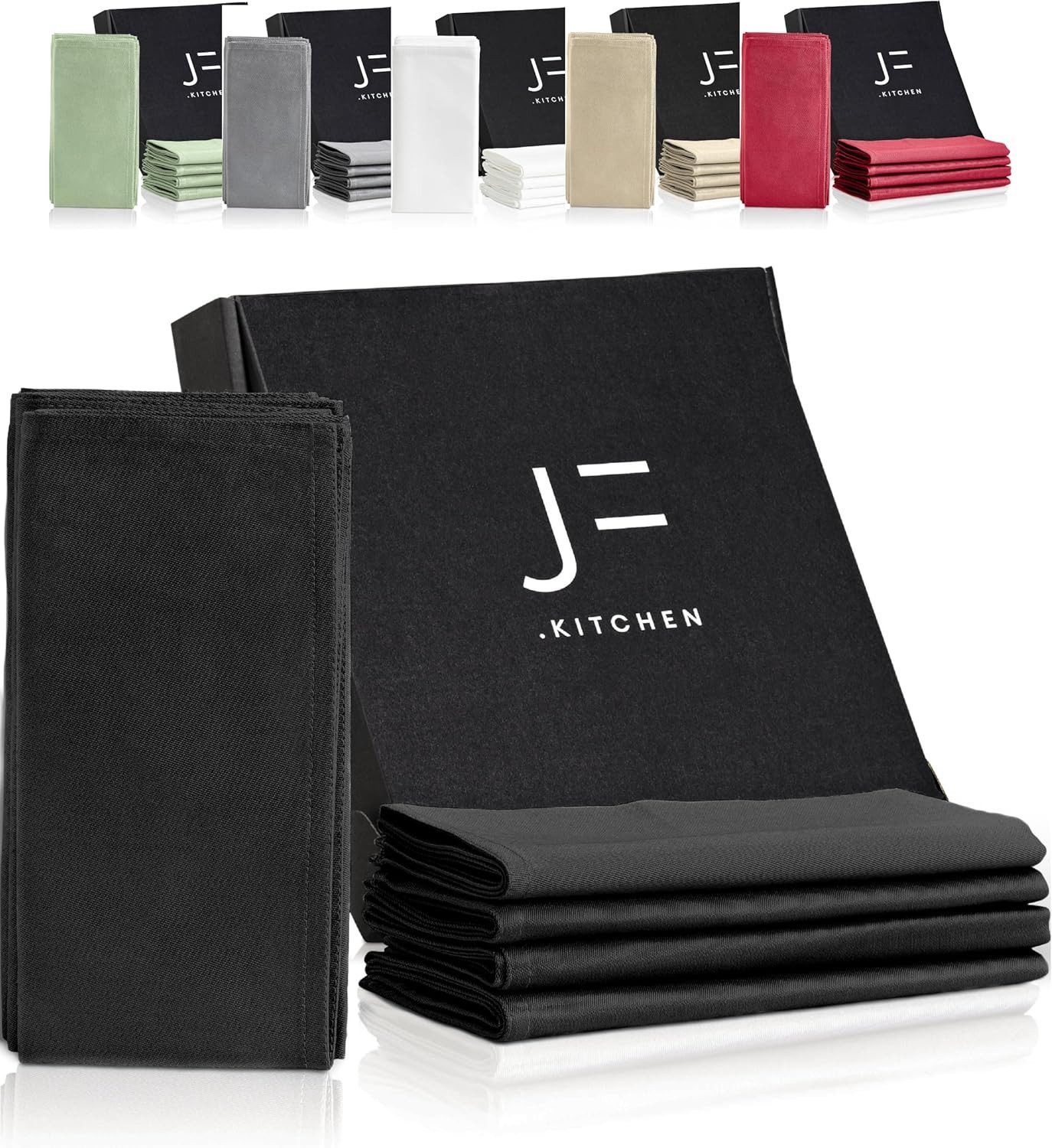 JF.kitchen Stoffserviette 12 Stoffservietten mit Faltanleitung aus extra hochwertiger Baumwolle, (12 St)