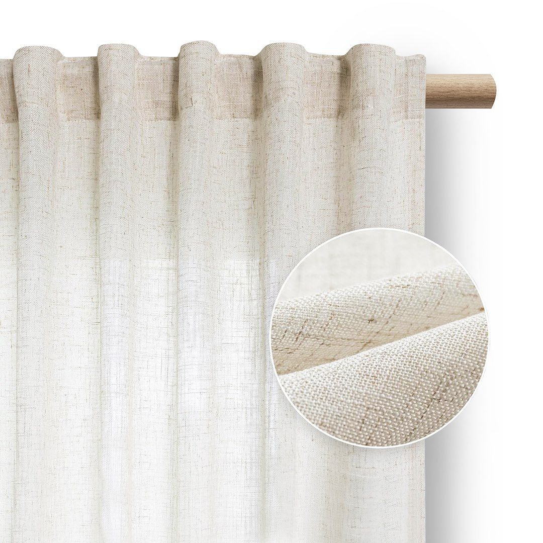 Restilo Gardine Gardine Stangendurchzug Vorhang Leinen Microfaser Transpare günstig online kaufen